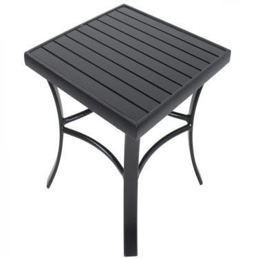Imagem de Mesa De Centro Garden Com Tampo Ripado Em Alumínio Preto