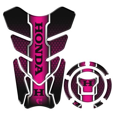 Imagem de Kit Protetor Tanque Adesivo Moto Honda Acima 2018 Rosa Cor Rosa