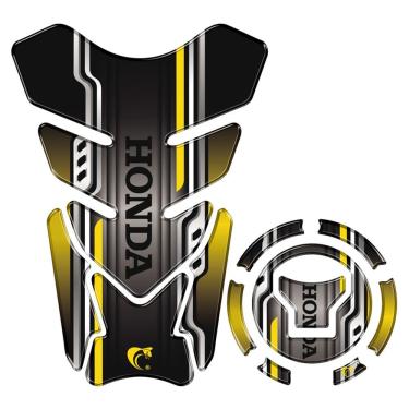 Imagem de Kit Protetor Tanque Adesivo Moto Honda Acima 2018 Dourado Cor Dourado