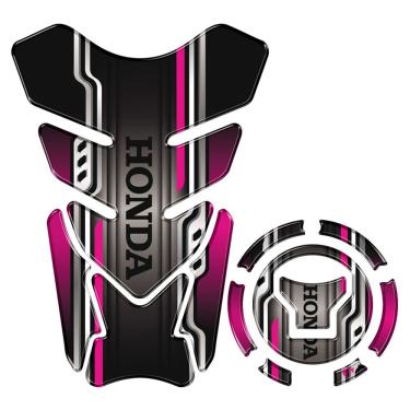 Imagem de Kit Protetor Tanque Adesivo Moto Honda Acima 2018 Rosa Cor Rosa