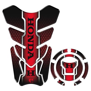 Imagem de Kit Protetor Tanque Adesivo Moto Honda Acima 2018 Vermelho Cor Vermelho