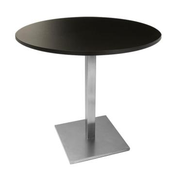 Imagem de Mesa Alpha Inox 77,50 Cm (altura) Com Tampo Em Mdp Redonda 70 Cm Preto