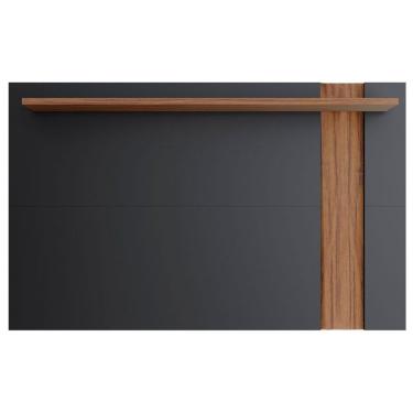 Imagem de Painel Para Tv Suspenso Extensivo Leme Preto Acetinado Noce Milano - Colibri