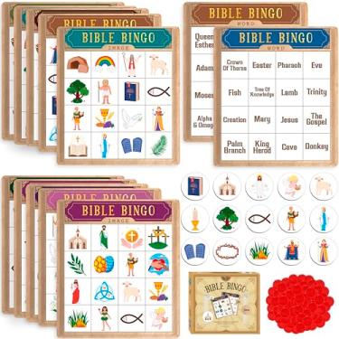 Imagem de SpriteGru Bible Bingo Game, Multiple Players Bingo Game for Christian, Bible School Kids Christian Sunday Church