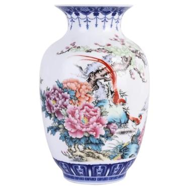 Imagem de Vasos de corpo fino de porcelana azul e branca feitos à mão - design de boca larga de melão de parede fina chinesa tradicional chinesa, perfeito para decoração de casa, mesa e prateleiras de exibição
