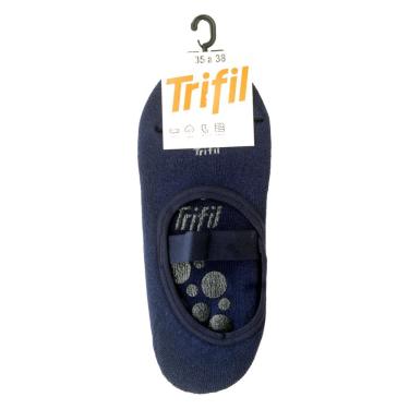 Imagem de Meia Trifil AF Sapatilha FaixaFina  Antiderrapante Pilates Cor:Marinho Tamanho: 35/38