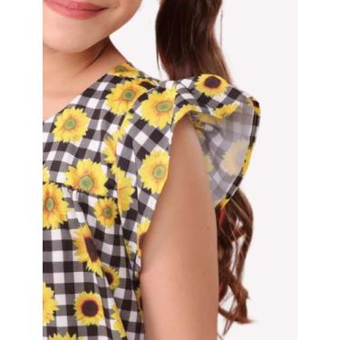 Imagem de Vestido Xadrez Infantil Festa Junina Luxo Quadrilha Moda - Se tu Bençã