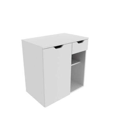 Imagem de Balcão Gabinete Armário Suspenso 60 cm Sem Cuba 1 Porta 1 Gaveta 2 Prateleiras Banheiro...