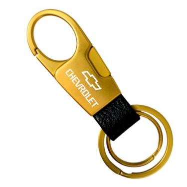 Imagem de Chaveiro Para Chevrolet Onix S10 Cruze Luxo Metal B Dourado - LUALKI S