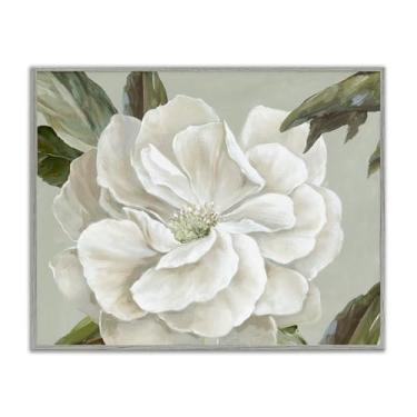 Imagem de Stupell Industries Design de arte giclée emoldurado cinza florete rosa branca por Alex Black, 20 x 16