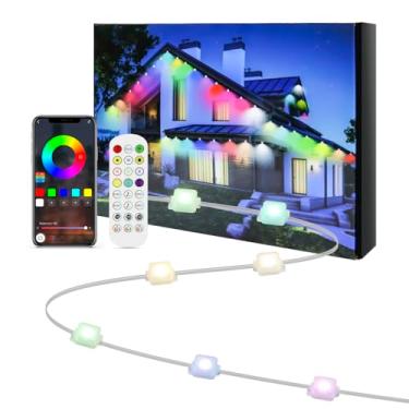 Imagem de Arotelicht Luzes Externas Permanentes, Inteligentes Rgb Para Beirais Com 30 Leds, Luzes de beiral Iluminação Led À Prova D'Água Ip67 Decoração, Decorações De Natal, Festas, Aplicativo 15 Metros