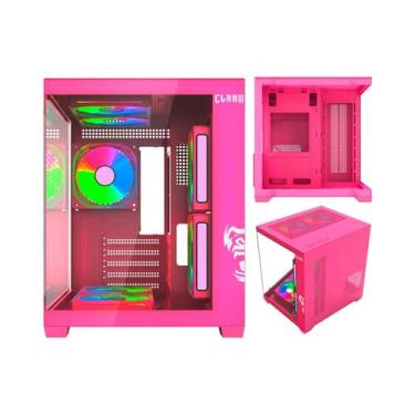 Imagem de Gabinete Gamer Aquário Candy Clanm, Tower, mini-ITX - micro-ATX, Vidro