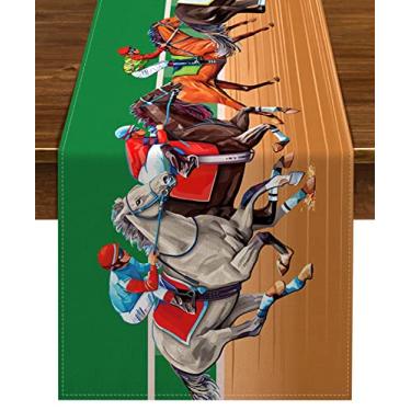 Imagem de Nepnuser Caminho De Mesa Kentucky Churchill Downs Corrida Cavalos Derby Decoração Para Festa Temática Casa Cozinha Sala Jantar - 72 Polegadas