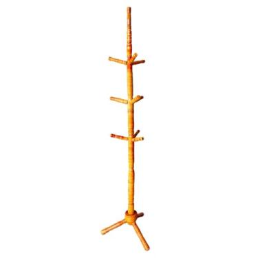 Imagem de Cabideiro de Chão Madeira CEREJEIRA Envernizado Mancebo Arara Roupas 10 Ganchos Cabide organizador (2)