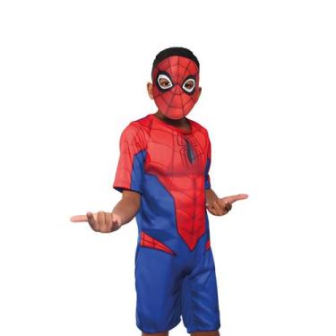 Imagem de Fantasia Marvel Carnaval Meninos Homem Aranha Spider Tam G - Novabrink