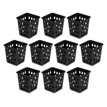 Imagem de Kit 10 Cesto Organizador Quadrado Alto Multiuso 10,5 X 10,5 cm Organiz