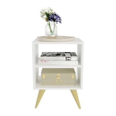 Imagem de Mesa de Cabeceira Nicho Quarto Casal Decoração Retro (Branco)