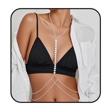 Imagem de Biquíni de lantejoulas e corrente de umbigo em camadas da Chicque Fashion para mulheres (prata)
