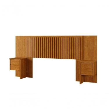 Imagem de Cabeceira Estofada Extensível Múrcia Naturale Casal Queen King Suede Aveludado Marrom Naturale Casa H