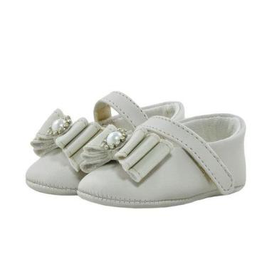 Imagem de Calçados Sapatinho de Bebê Bicho de Pé - Sapatilha Feminina c/ Laço Tr