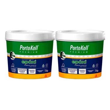 Imagem de 2 Portokoll Rejunte Epóxi Porcelanato 1kg Camurça