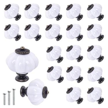 Imagem de IEIK Puxadores de abóbora em acrílico, conjunto de 20 puxadores decorativos vintage para portas, armário, gavetas, cômoda, armário, móveis de cozinha ou quarto infantil