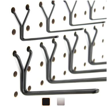Imagem de Ganchos de metal Pegboard 50 pacotes de 5 cm + gancho de 10 cm G - não cairá - serve para qualquer placa de fixação - preto - ferramentas organizadas, acessórios, bancada, armazenamento de garagem, cozinha, artesanato ou hobby, joias