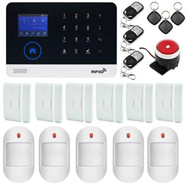 Imagem de KEEPWORLD Sistema De Alarme Segurança Residencial Inteligente Sem Fio Tuya Com Wi-Fi Gsm, Controle Por Aplicativo, Compatível Amazon Alexa E Google Home, Suporte Para Acesso Rfid, Discador Automátic