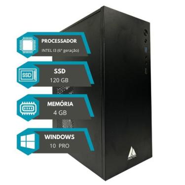 Imagem de Computador Pc Intel I3 4GB DDR4 120 SSD 6 Geração Win10 Pro - MultiPC