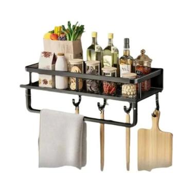 Imagem de Prateleira De Parede Para Temperos De Cozinha Com Gancho Para Espátula