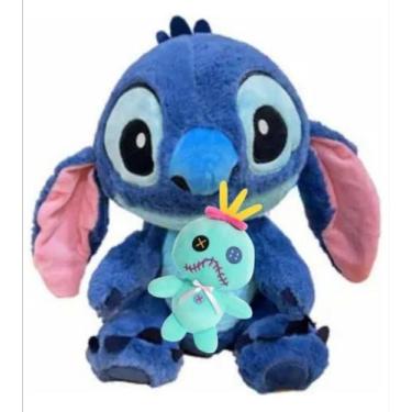Imagem de Pelúcia Lilo Stitch Azul Com Boneca Xepa Scrump 30cm Antialérgico - So