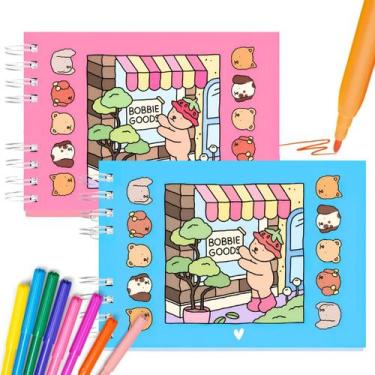 Imagem de Livro De Colorir Com Canetinhas Bobbie Goods A5 50 Paginas, AZUL