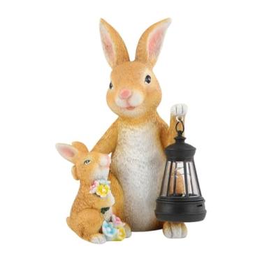 Imagem de predolo Decoração de estátua de luz solar, lâmpada para área externa, decoração de quintal, ornamento de resina, família, jardim, ornamento para