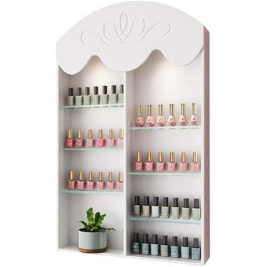 Imagem de Prateleira De Exposição Do óleo Essencial Do Verniz Para As Unhas No Salão De Beleza, Prateleira Da Parede Do Armazenamento Do Verniz Para As Unhas Armário De Exposição Fixado, 1.2m