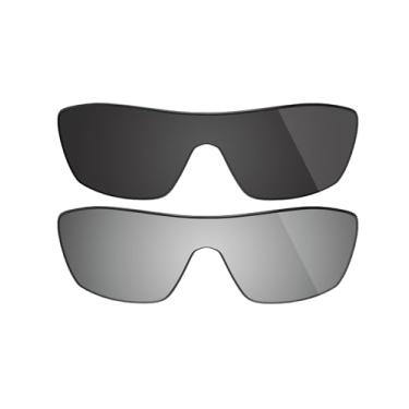 Imagem de Fiskr Lentes de reposição polarizadas anti-água salgada para óculos de sol Oakley Batwolf, embalagem com 2 peças, Preto invisível e prata metálica, Standard