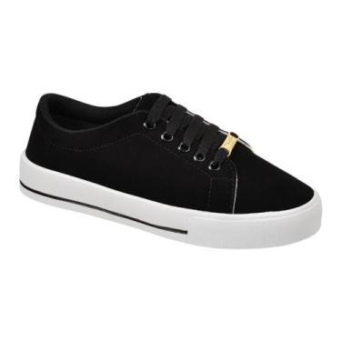 Imagem de Tênis Casual Vanessa Fashion 1013 Camurça - Mania Shoes, 38, Preto