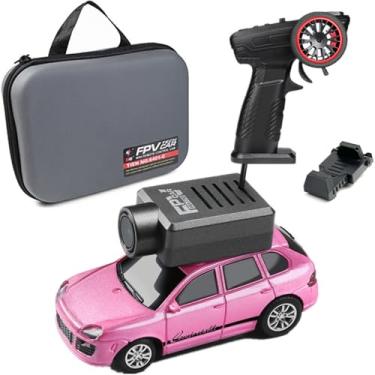 Imagem de FPV RC Car, 1/64 Mini Remote Control Drift Cars with HD Camera Gyroscope 2.4GHz Controller and Handbag,A Model Car That can be Controlled by a Mobile APP (6401-Pink)