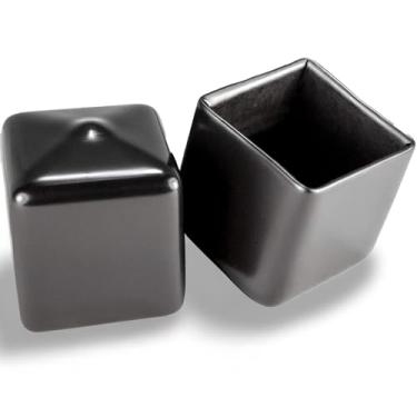 Imagem de Prescott Plastics Tampões De Plástico Flexíveis Para Furos Perímetro Externo 1" (25,4 Mm), Tampas Extremidade Tubo Metal Preto Quadrado, Inserções Fortes Pernas Móveis, Resistentes A Impactos E Inte