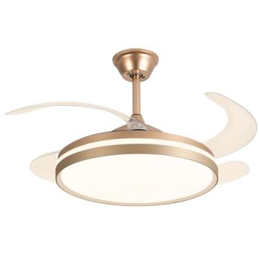 Imagem de Ventilador de Teto Retrátil Air Basic SL Dourado Fosco com LED Multicolor, Ultra Silencioso, Controle Remoto, 3 Velocidades, Bivolt – Design Sofisticado e Funcional