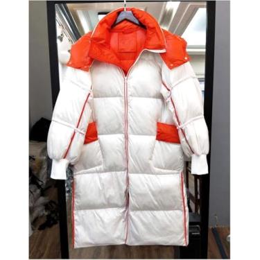 Imagem de Jaqueta Ultra Quente E à Prova De Vento 90% White Duck Down Jacket Mulheres Inverno Down Jacket Long Luxury Female Parka Com Capuz Solto Quente Senhoras Down Coat, White, L