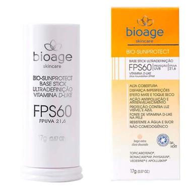 Imagem de Protetor Solar Facial Stick Bioage Bio Sunprotect - FPS 60 - 17g Bege Extra Claro Dourado-Unissex