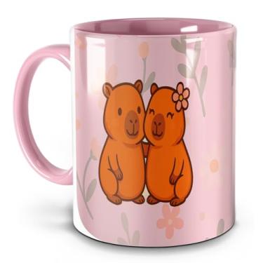 Imagem de Caneca Capy-Amiga Capivaras Amigas com Frase Fofa | Presente Criativo para Melhor Amiga (Rosa)