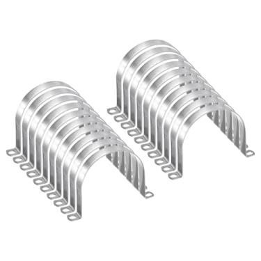 Imagem de HARFINGTON 10 braçadeiras de conduíte de 114 mm de 4 1/2 polegadas, braçadeira de tubo M114 U, correia rígida de aço inoxidável, suporte em forma de U com dois furos para cabo de fio de mangueira de