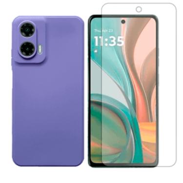 Imagem de Capa Anti Impacto Para Motorola Moto G35 + Pelicula Hidrogel Cor:lavanda