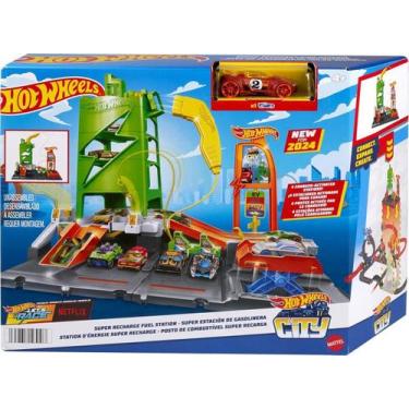 Imagem de Pista Hot Wheels Posto Combustível Super Recarga Mattel