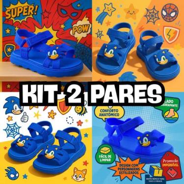 Imagem de Kit 2 Pares Sandália Papete Infantil Baby Masculina Anatômica Macia La