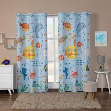 Imagem de Cortina Estampada Infantil 3,00x2,20 Decoração, Quarto, Menino, Menina