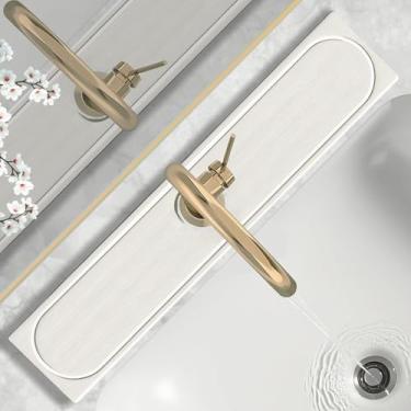 Imagem de Tapete de torneira para pia de cozinha com pés elevados, bandeja de pia de pedra de diatomita de secagem rápida, torneira absorvente de água e proteção contra respingos, evita acúmulo de umidade