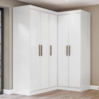 Imagem de Guarda-Roupa Solteiro Modulado Paris 5 Portas Branco - Maxel, Branco