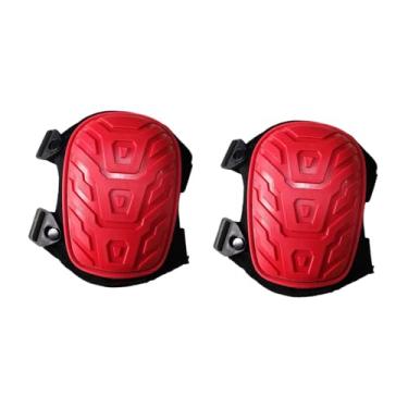 Imagem de Fenteer 2x Joelheiras Confortáveis Proteção para o Joelho Joelheiras Caneleiras para Motocicleta para Construção Homens e Mulheres Trabalho em Ambientes, Vermelho